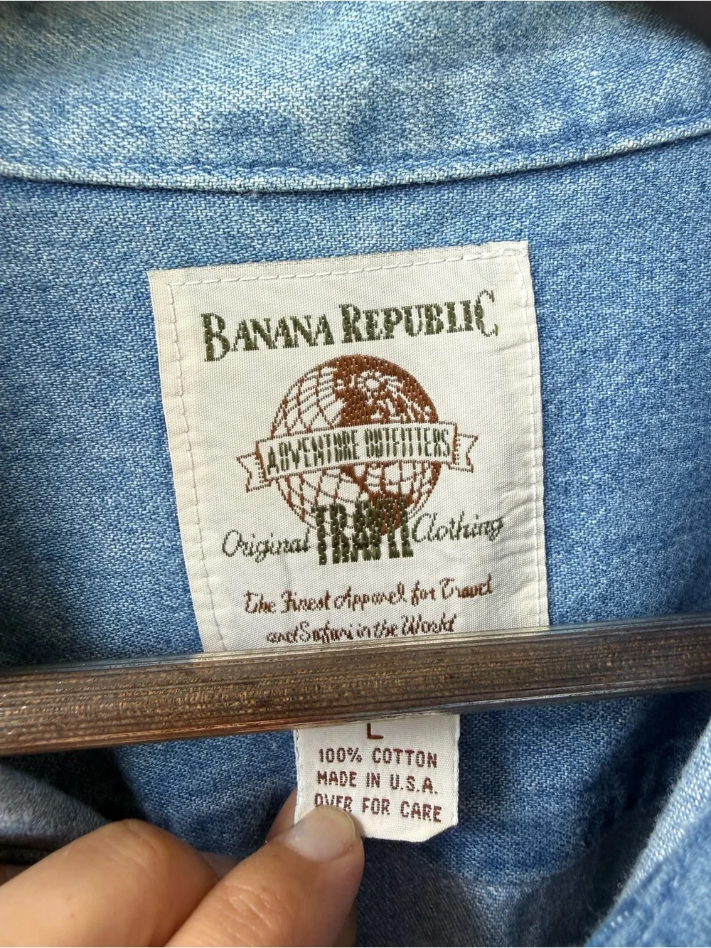 Vintage Banana Republic Denim Shirt Men’s L Made in USA 100% Cotton